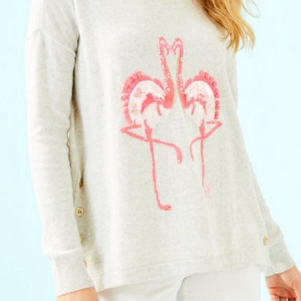 Lilly Pulitzer Caralynn Sweater. XL. Flamingo